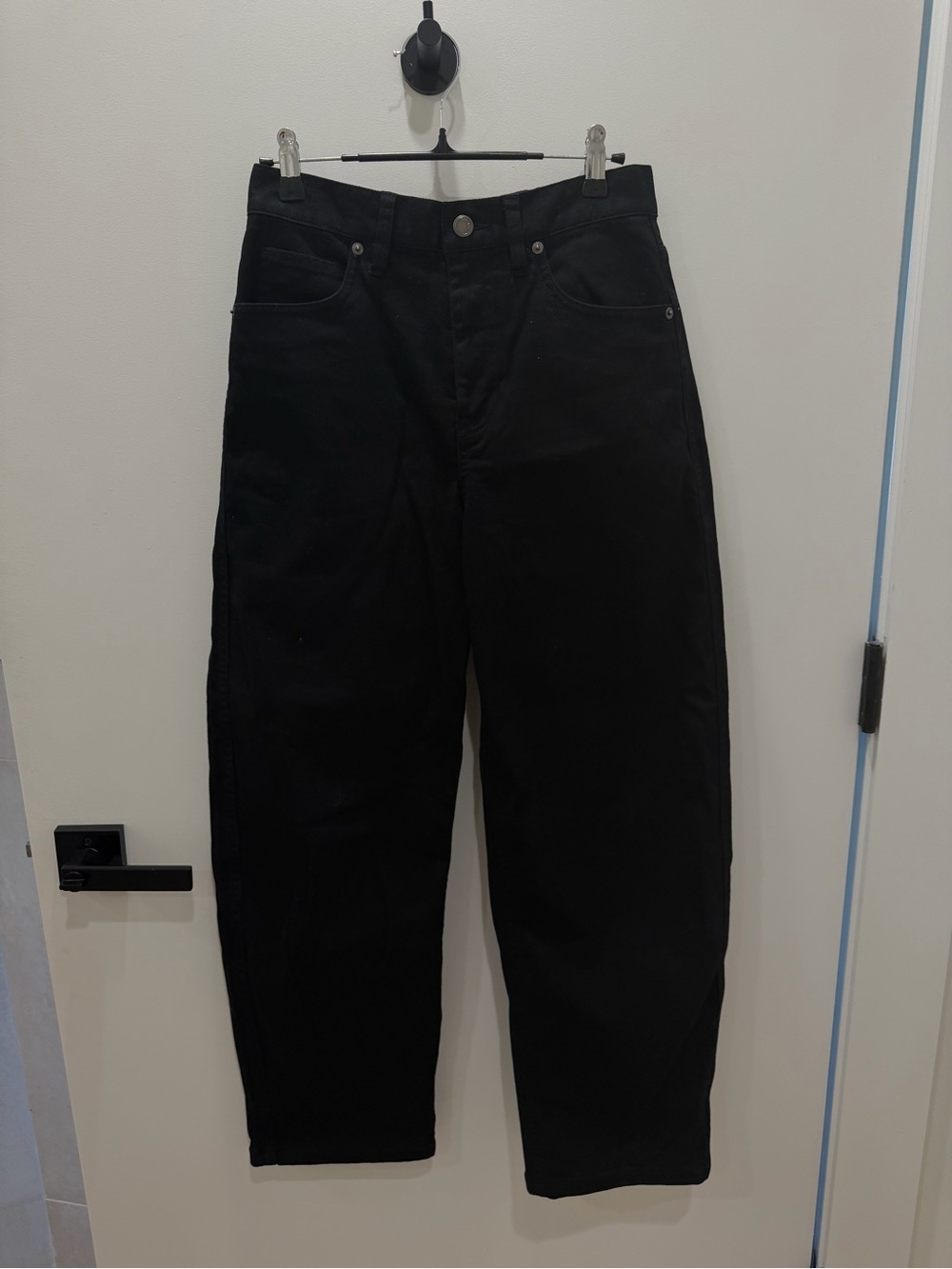 OAK + FORT Black High Waisted Barrell Jeans